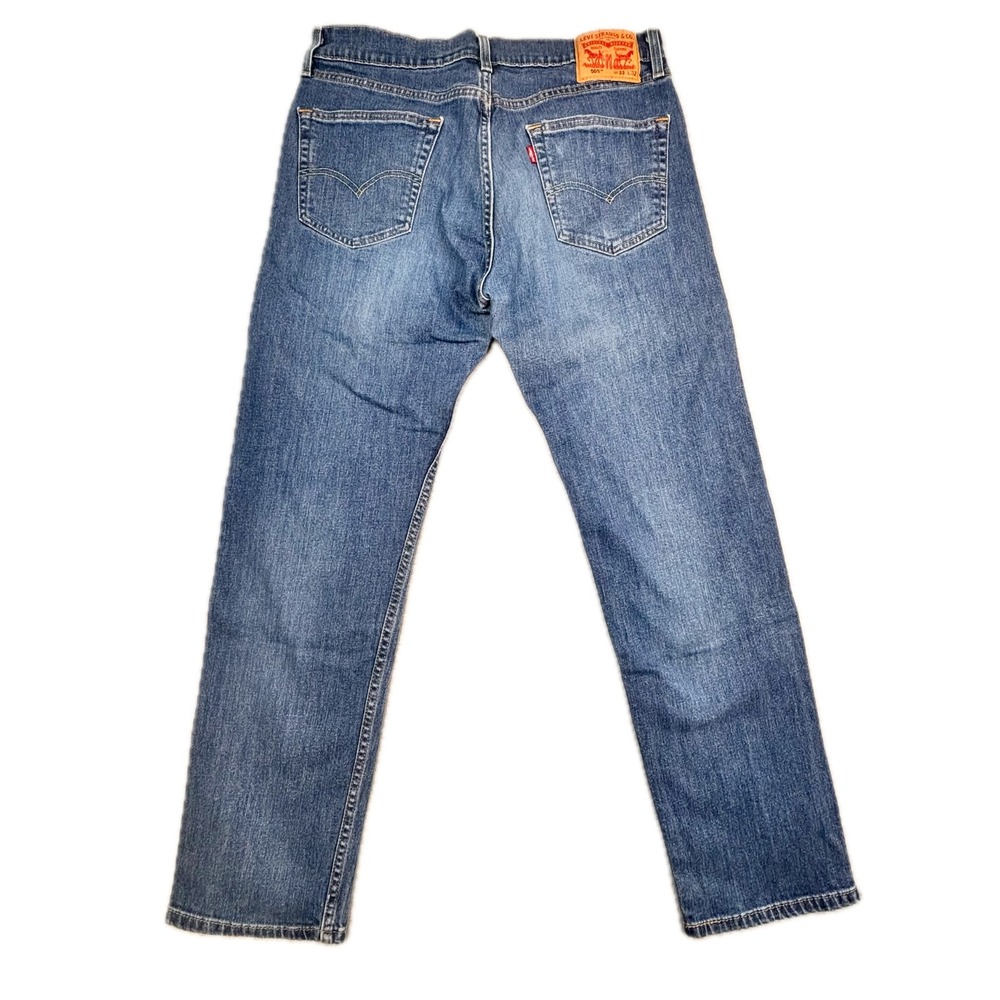 Levis 505 Regular Fit Jeans Mens 33x32 Medium Wash Blue Straight Leg 00505-1959